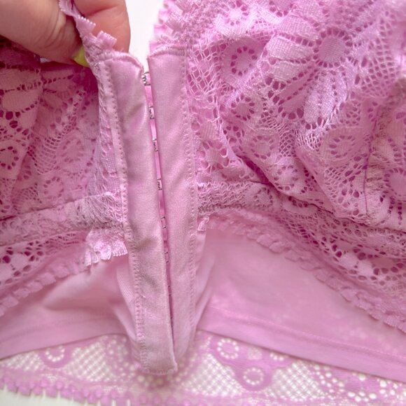 NWT Aerie Joy Lace Padded Longline Bralette Violet Willow Size XL NEW - Picture 5 of 12